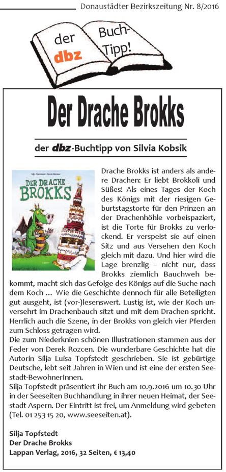 dbz 2016-08 Buchtipp der Drache Brokks